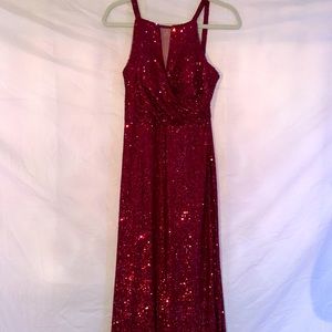 red sequins night way dress. never worn.